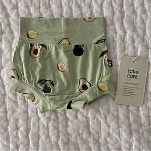 NWT Kyte Baby Avocado Print Bummies Shorts 0-3M